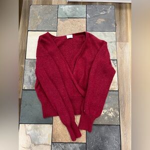 Wilfred Deep Red V-Neck Sweater